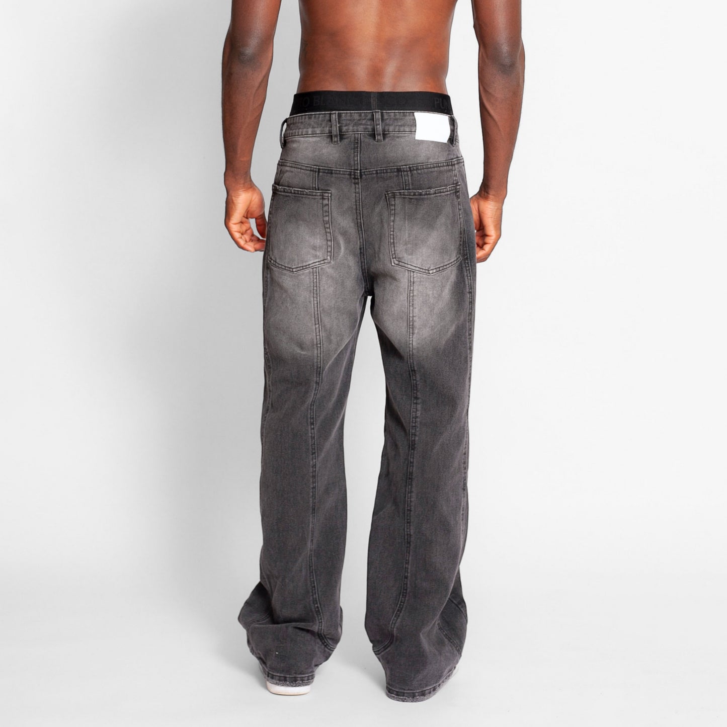 Jean Denim Flare Hombre Gris Oscuro Cortes Buds
