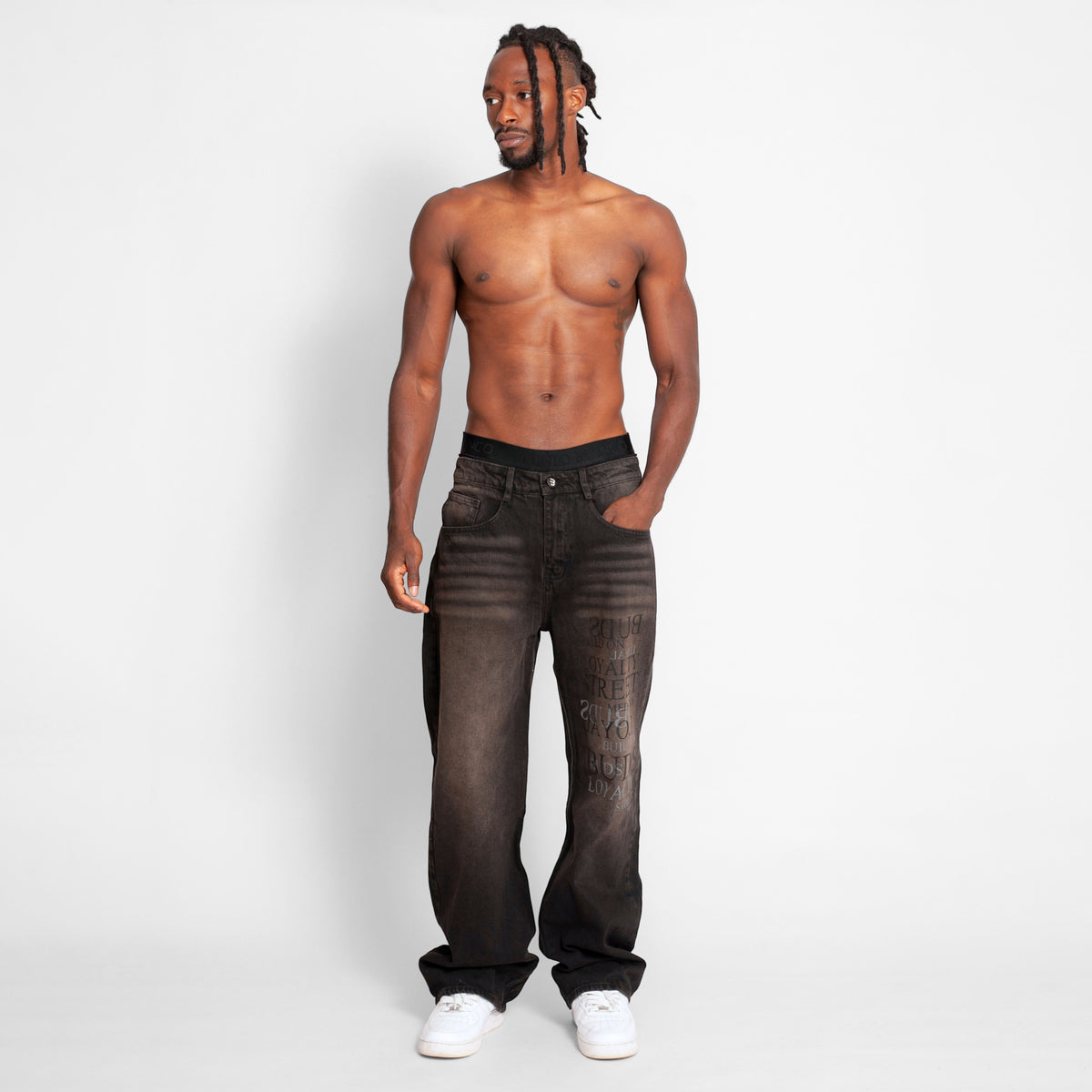 Jean Denim Flare Hombre Negro Buds
