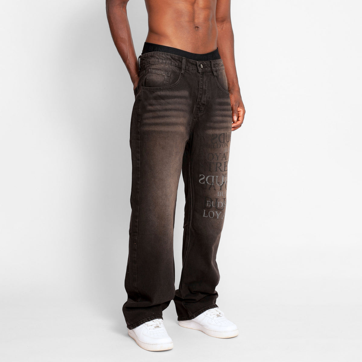 Jean Denim Flare Hombre Negro Buds