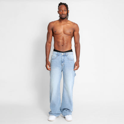 Jean Denim Flare Hombre Azul Buds