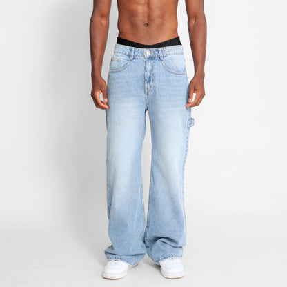 Jean Denim Flare Hombre Azul Buds