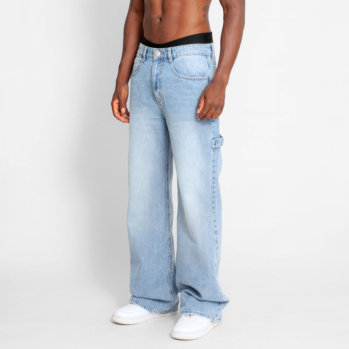 Jean Denim Flare Hombre Azul Buds