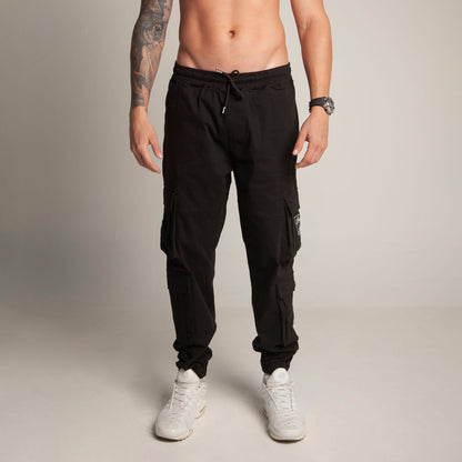 Pantalón Cargo Bota Resorte Negro Buds