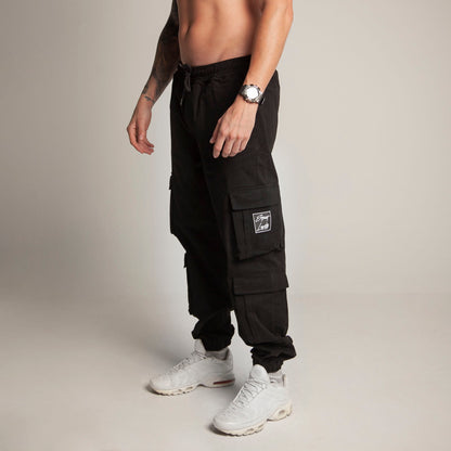 Pantalón Cargo Bota Resorte Negro Buds