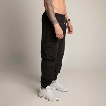 Pantalón Cargo Bota Resorte Negro Buds