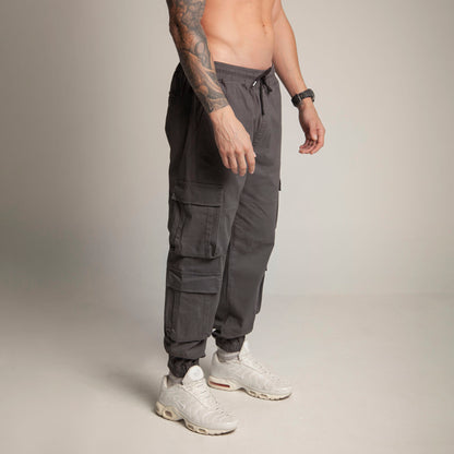 Pantalón Cargo Bota Resorte Gris Oscuro Buds