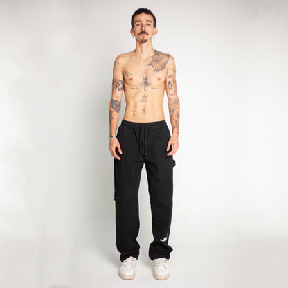 Pantalón Cargo Bota Recta Negro Buds