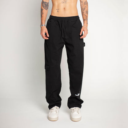 Pantalón Cargo Bota Recta Negro Buds