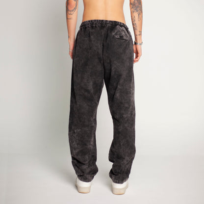 Pantalón Cargo Bota Recta Negro Toalla Buds