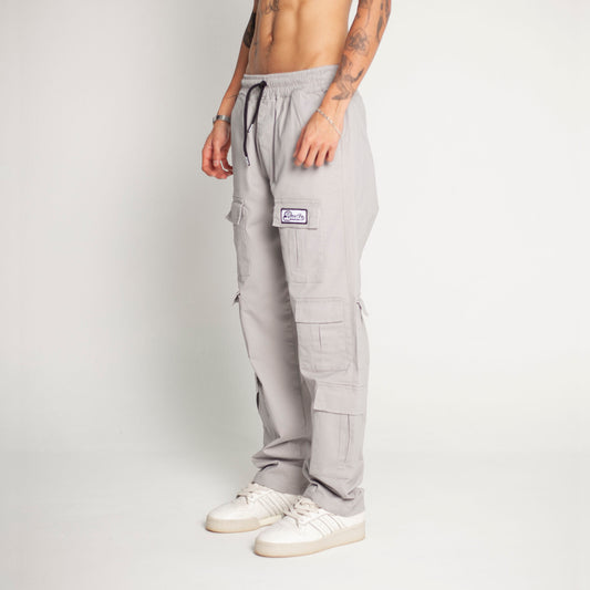 Pantalón Cargo Bota Recta Gris Claro Buds