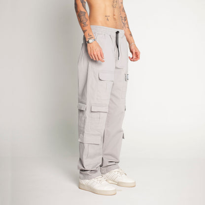 Pantalón Cargo Bota Recta Gris Claro Buds