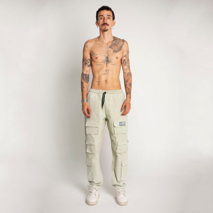 Pantalón Cargo Bota Recta Verde Claro Buds