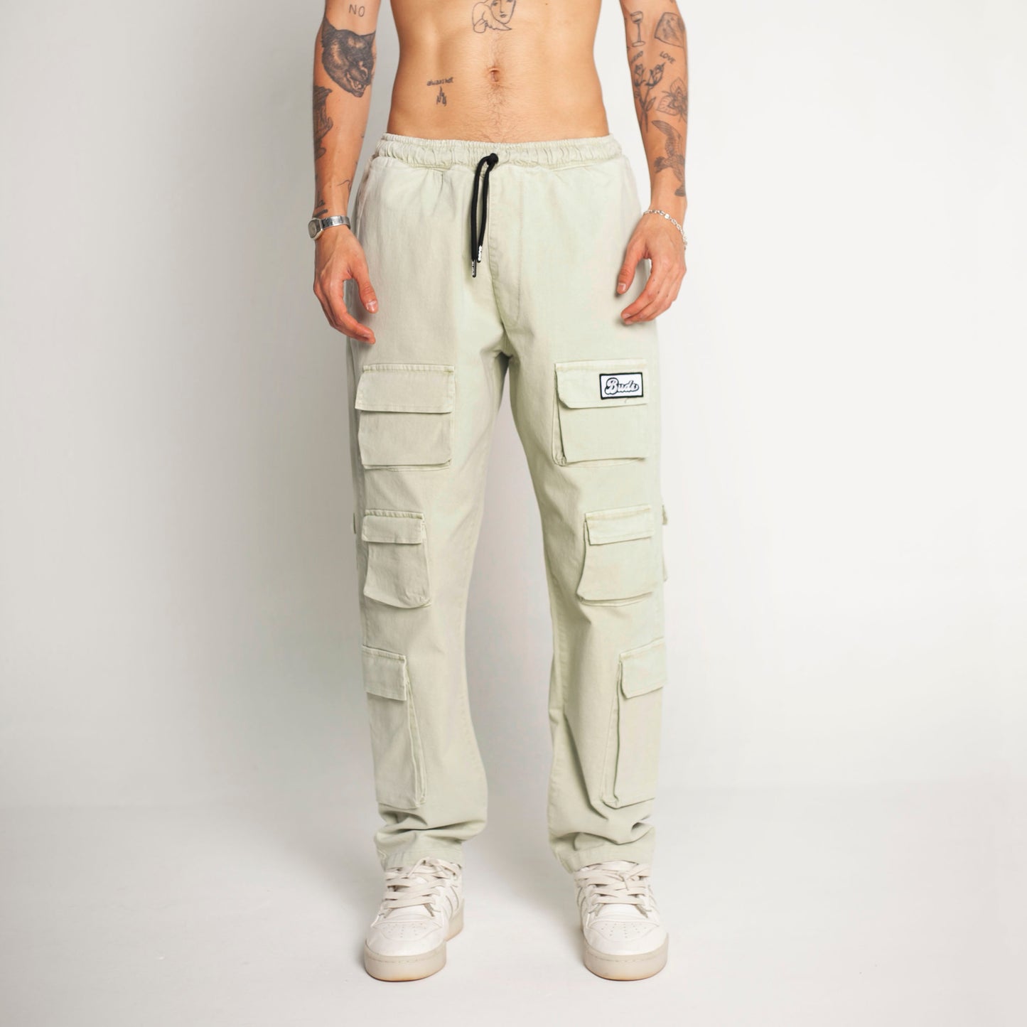 Pantalón Cargo Bota Recta Verde Claro Buds