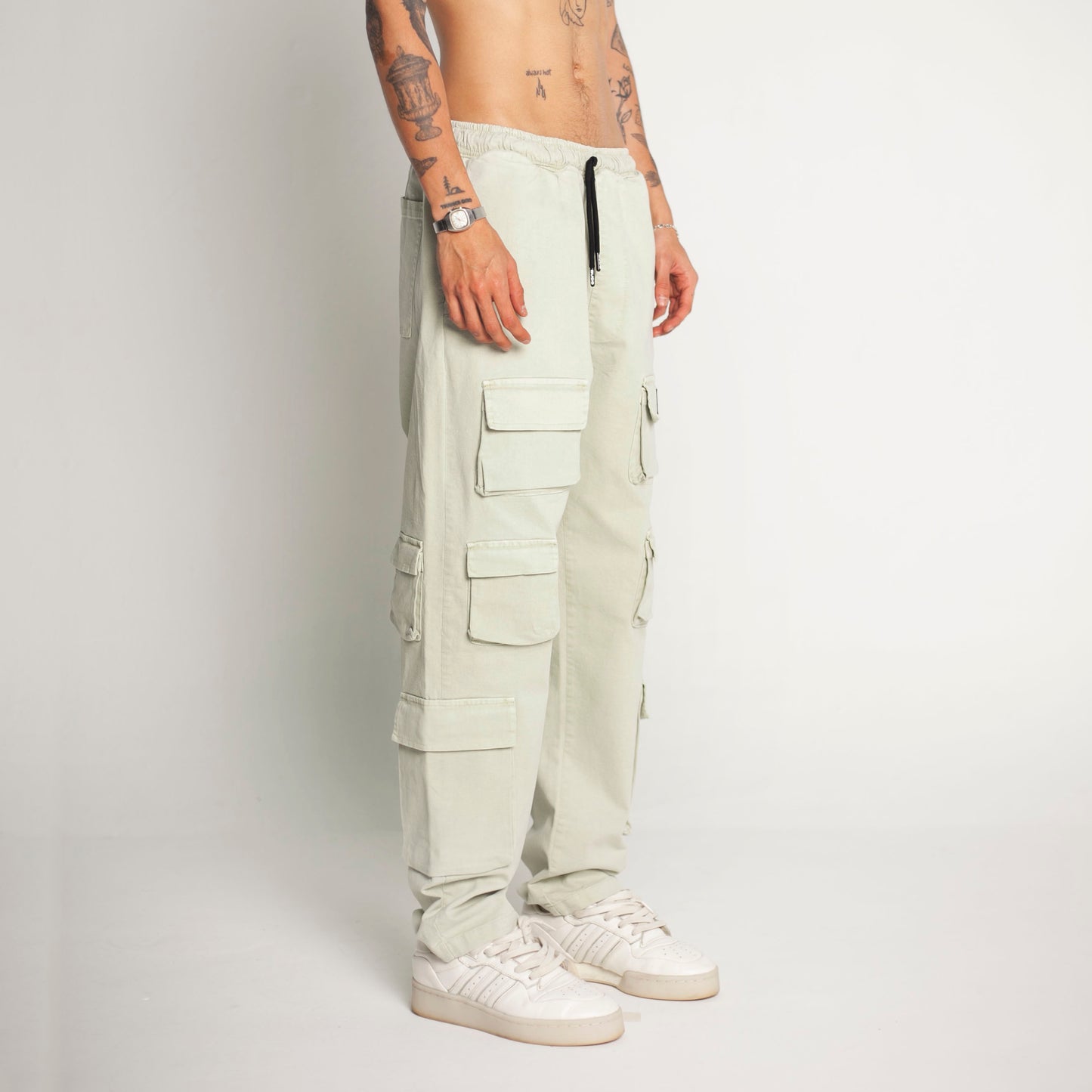 Pantalón Cargo Bota Recta Verde Claro Buds