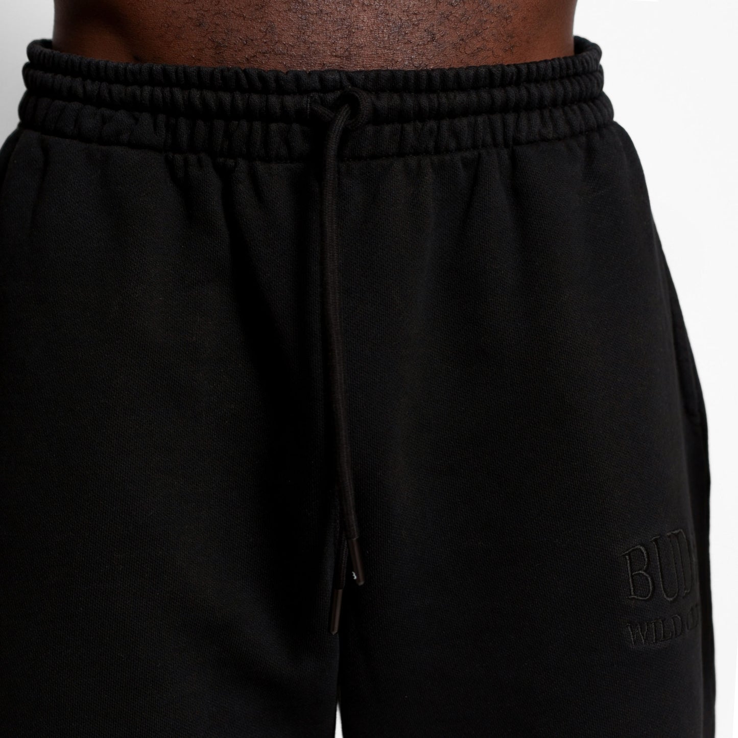 Sudadera Bota Recta Negra Tela Alto Gramaje 400G