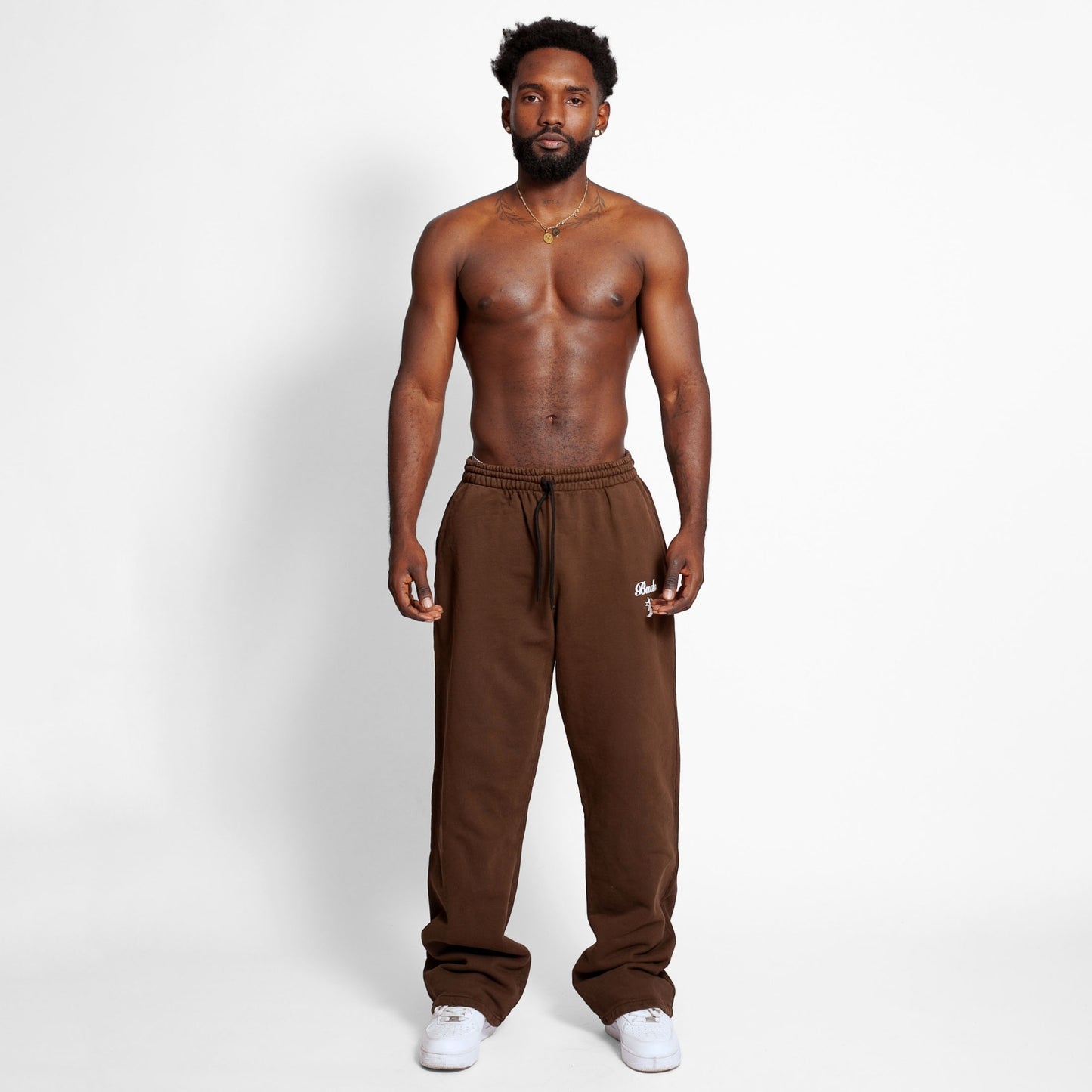 Sudadera Bota Recta Chocolate Tela Alto Gramaje 400G