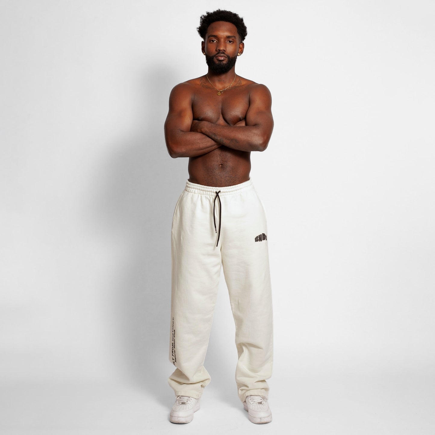 Sudadera Bota Recta Hueso Tela Alto Gramaje 400G