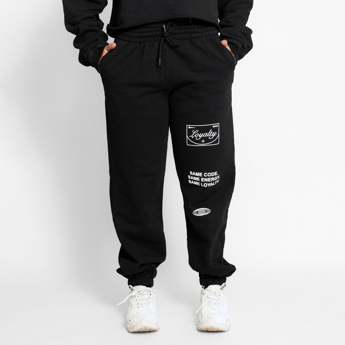 Sudadera Mujer Bota Resorte Negra Tela Alto Gramaje 400G