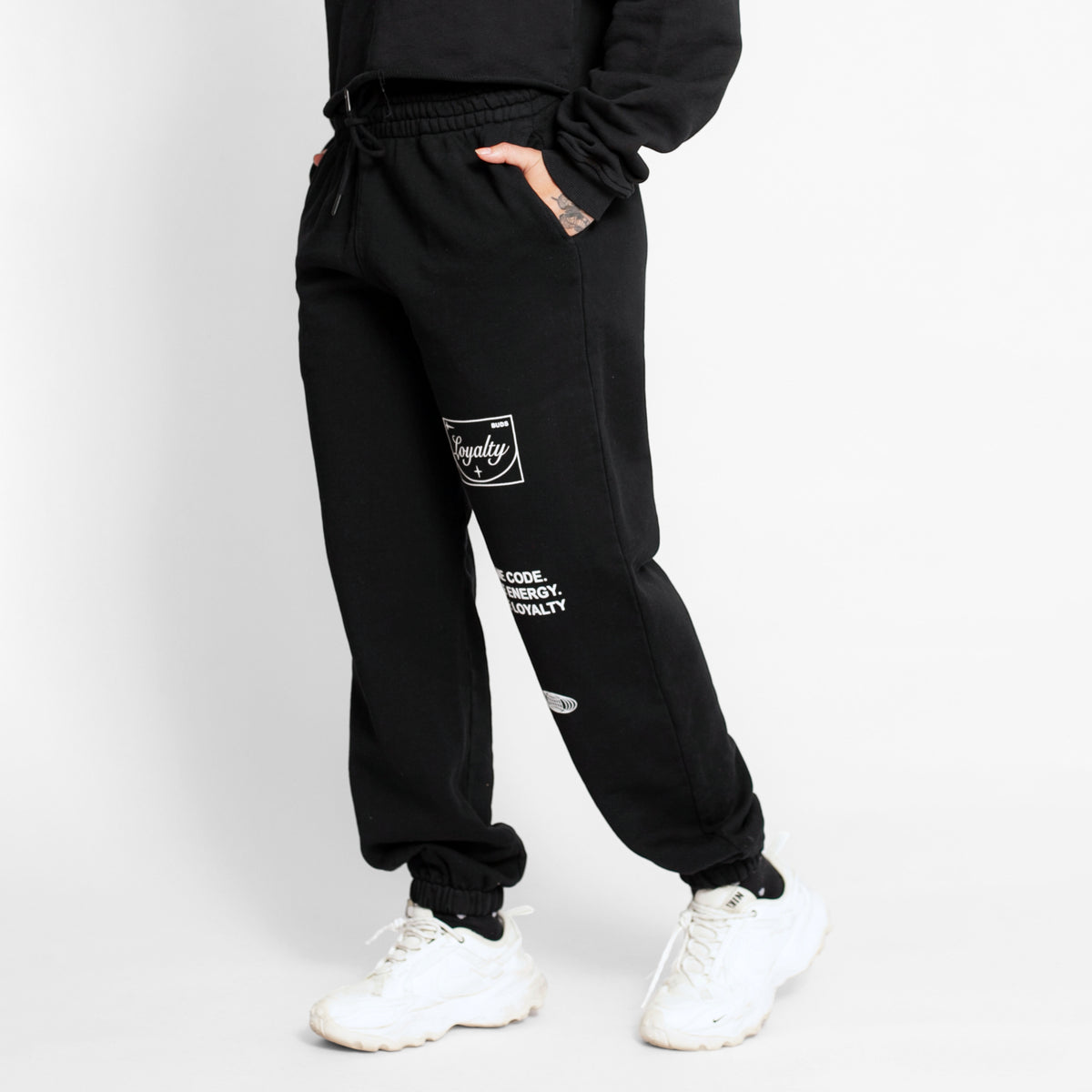 Sudadera Mujer Bota Resorte Negra Tela Alto Gramaje 400G