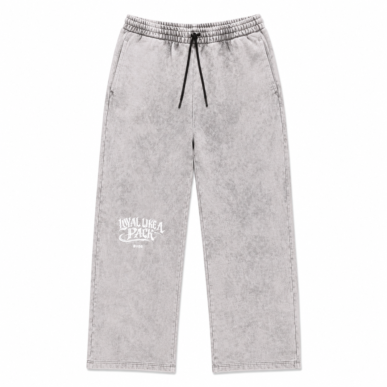 Sudadera Bota Recta Acid Wash Gris Tela Alto Gramaje 400G