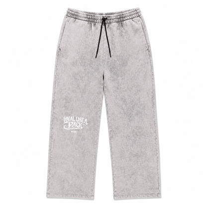 Sudadera Bota Recta Acid Wash Gris Tela Alto Gramaje 400G