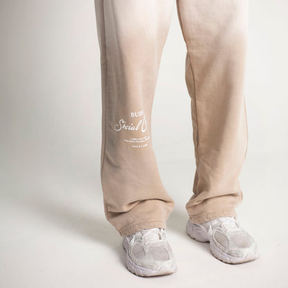 Sudadera Bota Recta Beige Degradé Tela Alto Gramaje 400G