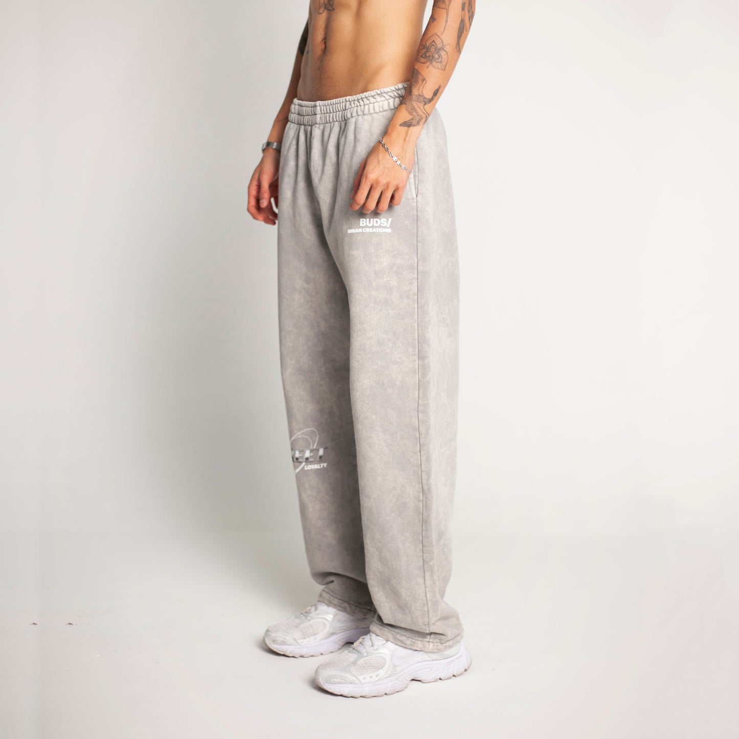 Sudadera Bota Recta Acid Wash Gris Tela Alto Gramaje 400G