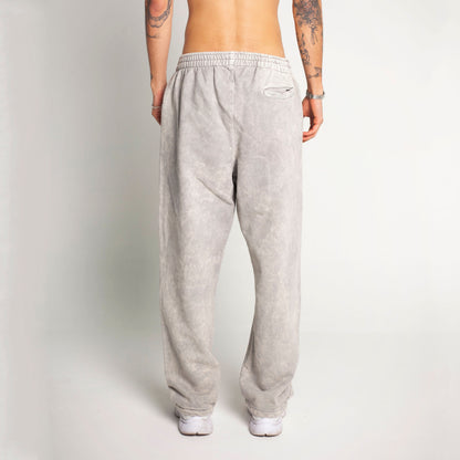 Sudadera Bota Recta Acid Wash Gris Tela Alto Gramaje 400G