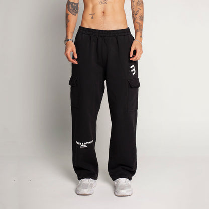 Sudadera Bota Recta Negra Tela Alto Gramaje 400G