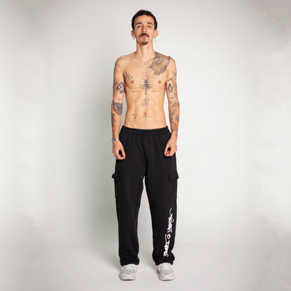 Sudadera Bota Recta Negra Tela Alto Gramaje 400G