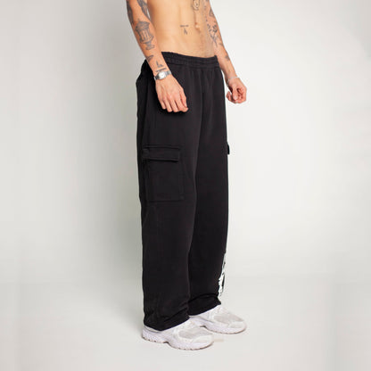 Sudadera Bota Recta Negra Tela Alto Gramaje 400G