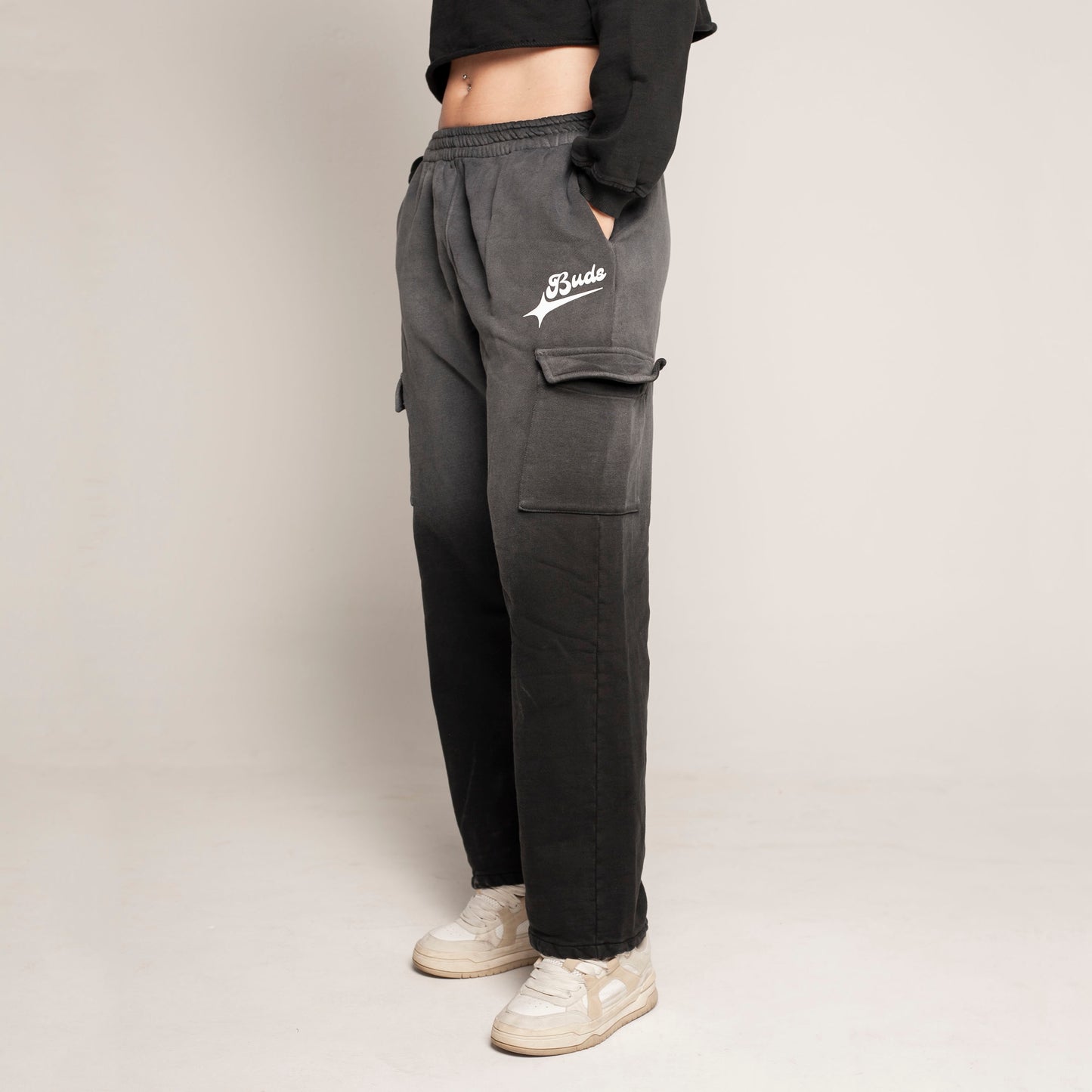 Sudadera Bota Recta Gris Degradé Tela Alto Gramaje 400G