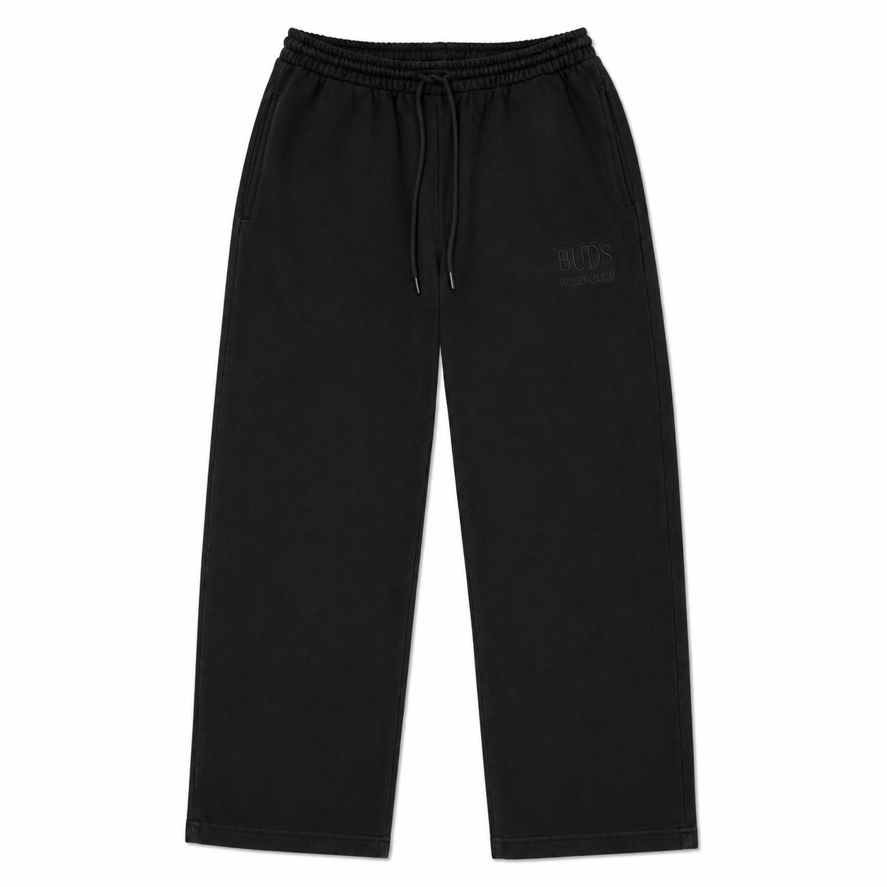 Sudadera Bota Recta Negra Tela Alto Gramaje 400G