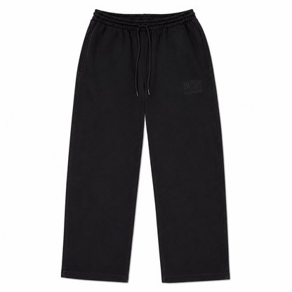 Sudadera Bota Recta Negra Tela Alto Gramaje 400G