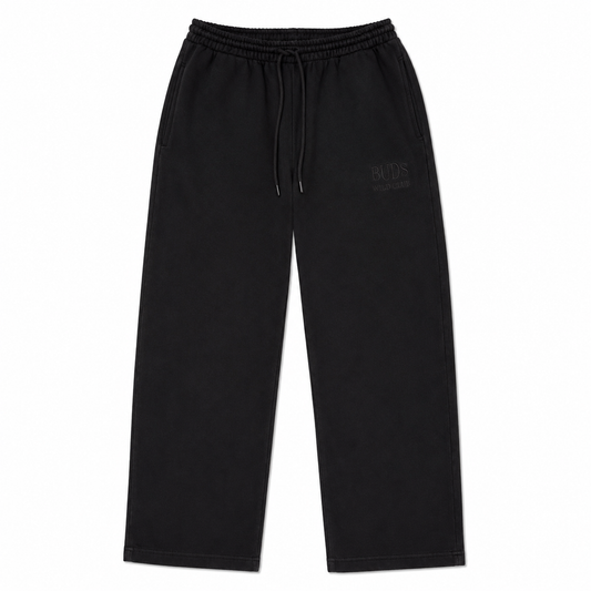 Sudadera Bota Recta Negra Tela Alto Gramaje 400G