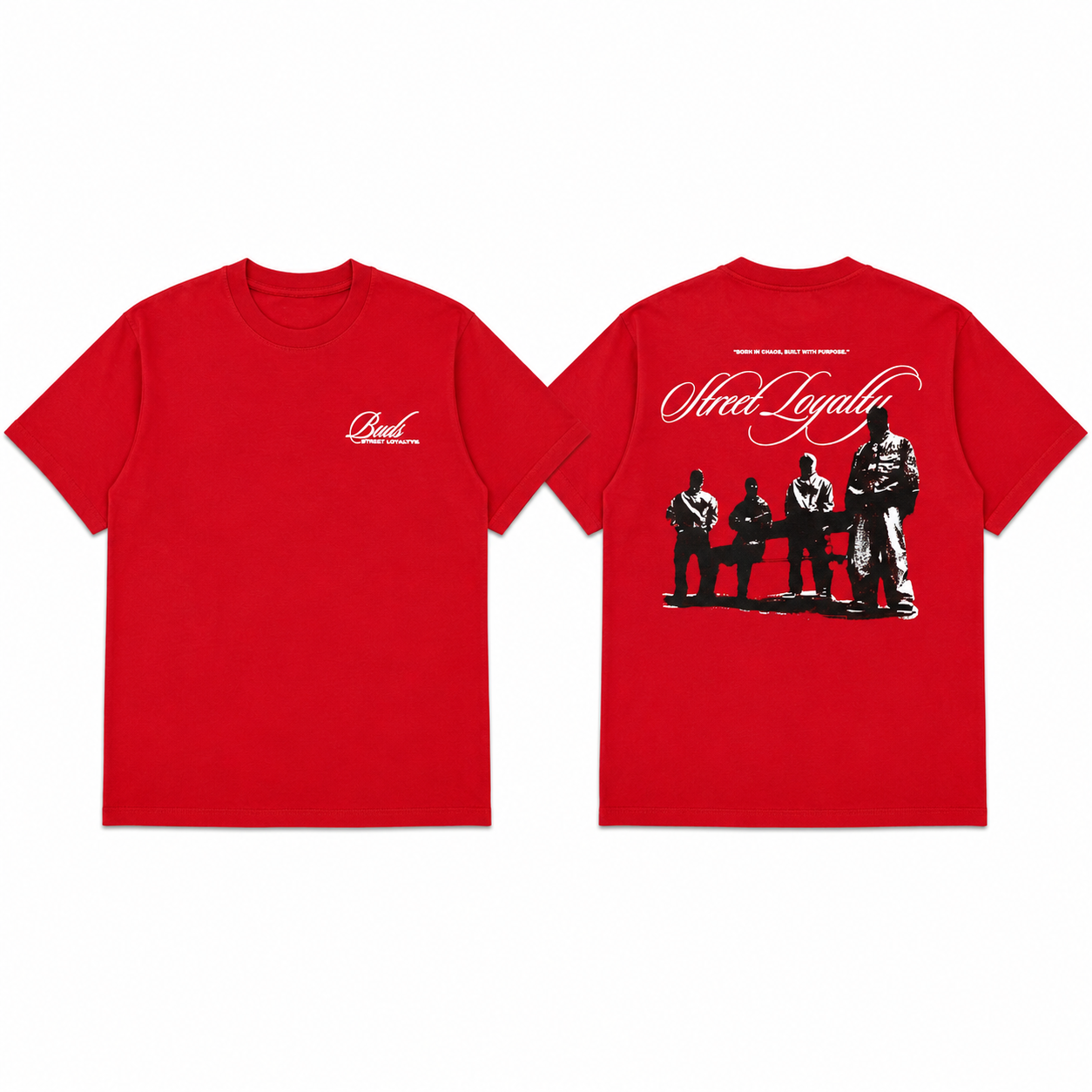 Camiseta Regular Hombre Roja Buds