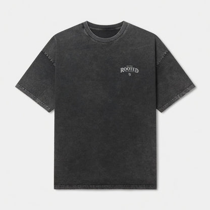 Camiseta Oversize Hombre Negra Acid Wash Alto Gramaje 250G