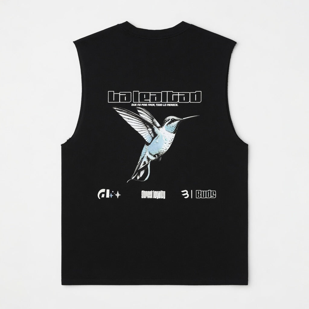 Camisilla Oversize Hombre Negra Buds