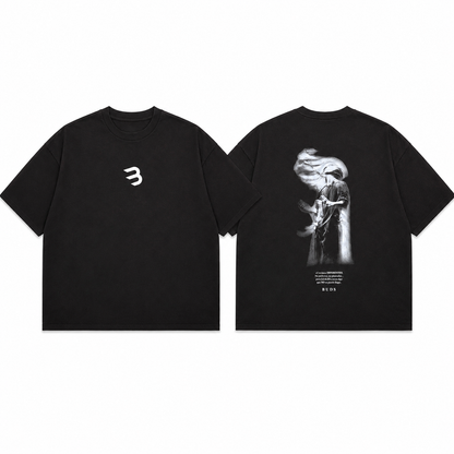 Camiseta Oversize Hombre Negra Alto Gramaje 250G