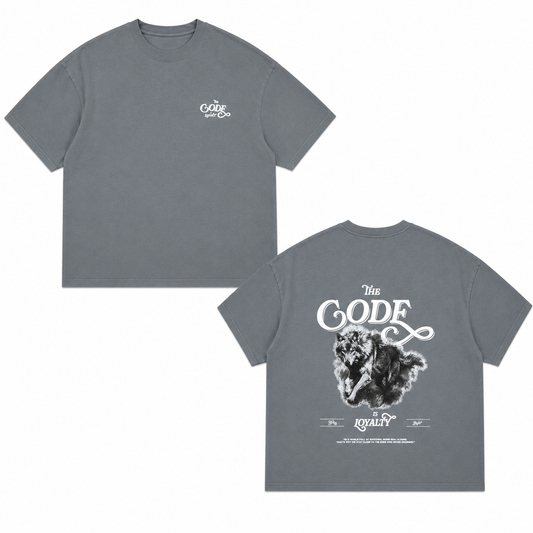 Camiseta Oversize Hombre Gris Medio Alto Gramaje 250G