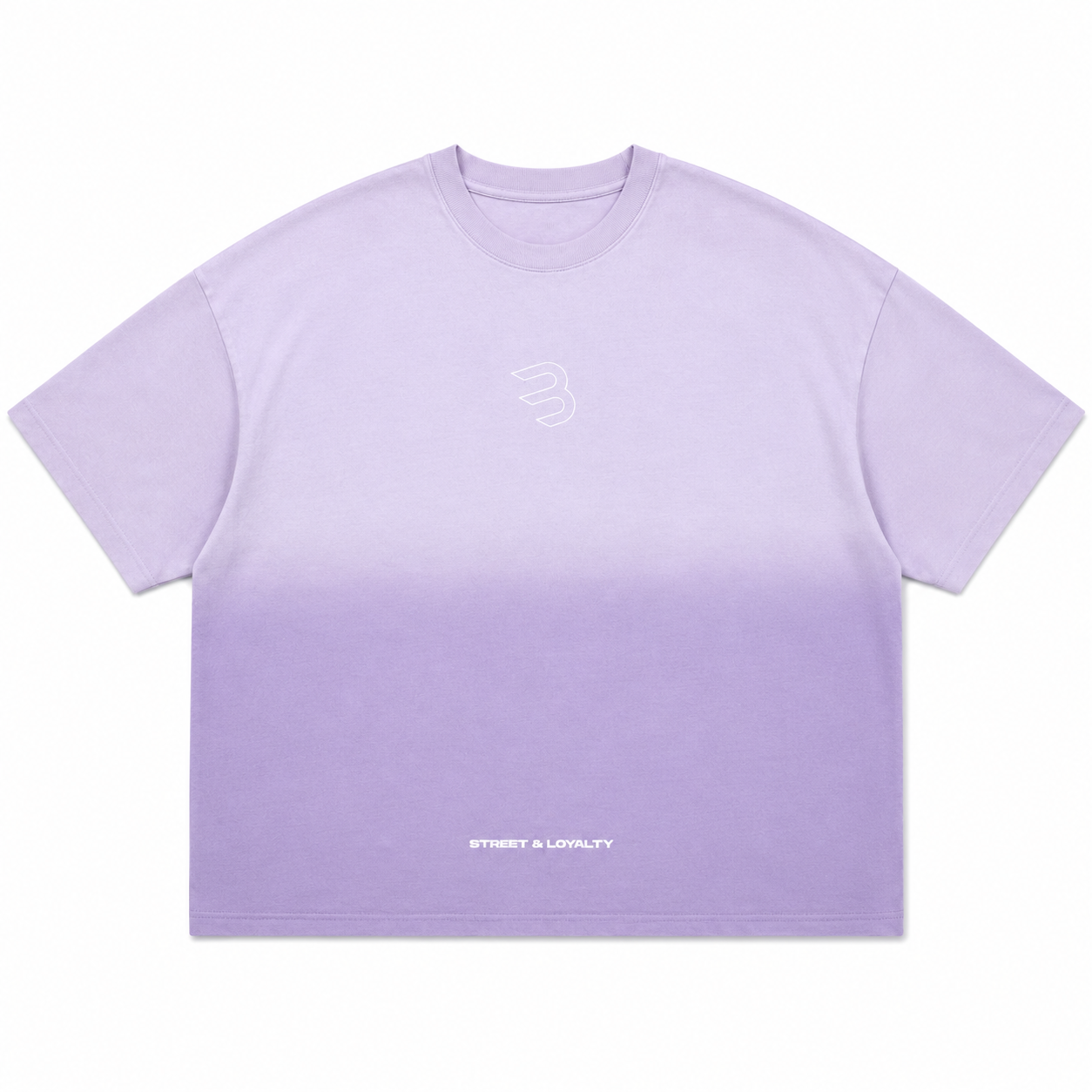 Camiseta Oversize Hombre Lila Degradé Alto Gramaje 250G
