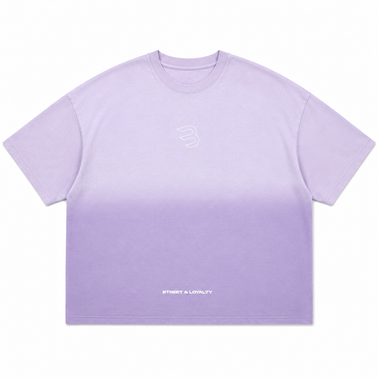 Camiseta Oversize Hombre Lila Degradé Alto Gramaje 250G
